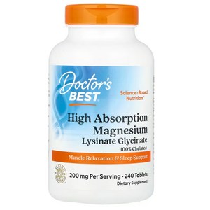 닥터스베스트 High Absoption 마그네슘 Magnesium 200mg 240정 비건 킬레이트 라이시네이트 글리시네이트, 1개