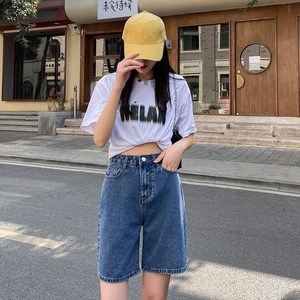 여자 여름 얇은 일자 데님 반바지 Women's Shorts