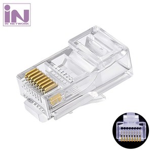 인네트워크 CAT5E UTP 관통형 커넥터 RJ45 PLUG IN-U5PASS INT177, 1개