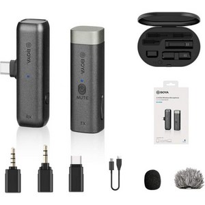 BOYA Plug&Play Microphone for vlogging BY-WM3U 2.4GHz Wireless Microphone with Type-C 3.5mm TRS &