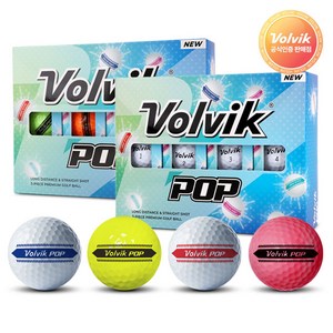 [VOLVIK] 볼빅 뉴 팝 3피스 퍼팅 트랙 골프공 1더즌 (12구), 볼빅 뉴 팝_화이트1더즌, 1개, 12개입