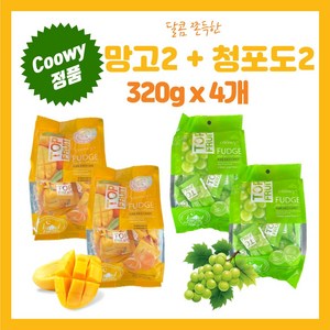 [Coowy 정품] 탑플룻 베트남 젤리 망고2 청포도2 320g 4팩, 1280g, 1세트