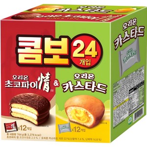 오리온 콤보 초코파이 정 39g x 12p + 카스타드 23g x 12p, 744g, 1세트