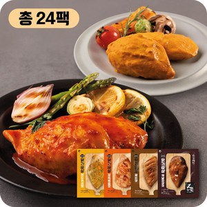 꼬기다 프리미엄 소스 닭가슴살 4종 혼합 (인도커리맛/제육볶음맛/갈비맛/옛날짜장맛), 24개, 100g