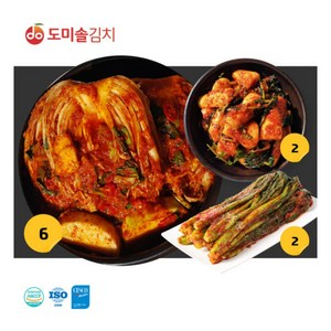 [도미솔김치] 도미솔 김치 3종 총10kg (포기김치 6kg + 총각김치 2kg 갓김치 2kg), 1개, 10kg
