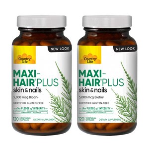 컨츄리 라이프 Maxi-Hai Plus 5 000 mcg 120 Vegetaian Capsules, 120정, 2개