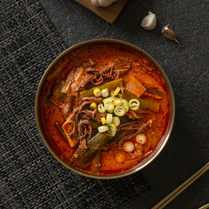 유명 연예인이 가장많이 다녀갔다는 육개장맛집 홍익육개장 750g 2인분 1팩 X 5팩 소고기 육개장 찌개 국, 5개