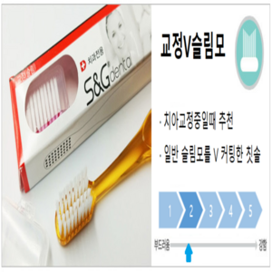 [S&G 공식판매점] 치아교정용 칫솔 (슬림모 일반모 1박스 / 12개입), 교정V슬림모 12개입 x 2개, 12개입, 12개