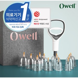 오웰 프리미엄 부항기 풀세트+연결호스+핸들펌프+부항컵, 12개