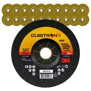 3M 큐비트론2 황금돌 4인치 연마석 옵셋 / Cubitron Flexible Grinding Wheel 4inch EN12413 ANSI B7.1, 36방, 20개