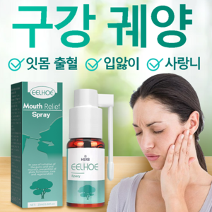 구내염 미스트 혀가 마르고 갈라지고 혀가 갈라지며 구내궤양 잇몸통 미스트 HM0012, 2개, 25ml