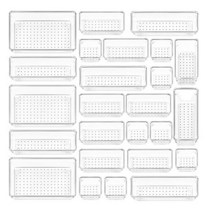 수흥 다용도 투명 서랍 정리 보관함 주방 사무용품 욕실 화장품 옷 K7, 25세트, 투명 * 25세트