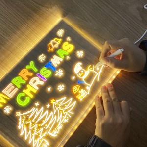 블레오 LED 무드등 만들기 DIY 아크릴판 메모 네온사인 카페 보드판 + 7가지펜, 30*20cm