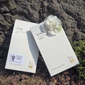 [스티커부착 +꽃포장] 국내산 자연 벌꿀 스틱 단체 선물세트 답례품 전문, 1세트, 흰색