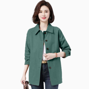 L-5XL 빅사이즈 중년여성 사이드포켓 캐주얼 트렌치코트 women's casual jacket 인어미남 C11 U932G790