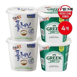 [빙그레] 빙그레 요플레 플레인 화이트 900g 2개+그릭요거트 마일드 2개, [빙그레] 빙그레 요플레 플레인 화이트 900g 2개+