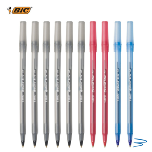 BIC 빅 라운드 스틱 볼펜 (1.0mm) 10개입, 콤보(검6/적2/청2)