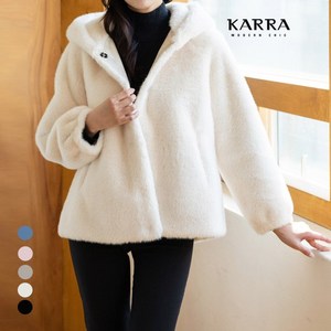 카라 KARRA FAUX밍크후드자켓_A4M1034