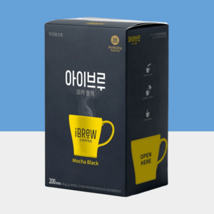 맥널티 아이브루 모카 블랙 원두커피믹스 1g 200개입 고소한 커피, 1개, 200g