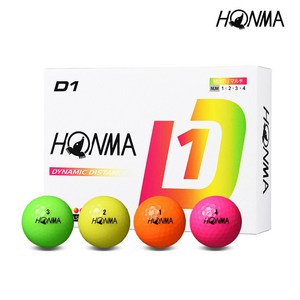 24 혼마 D1 골프공 2피스 12알 BT2401, 멀티컬러, 1개