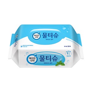 깨끗한나라 페퍼민트 물티슈, 30개입, 8개