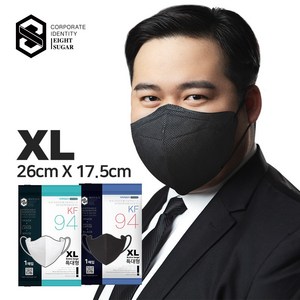 울트라빅 국내산 KF94 새부리형 XXXL 특대형 마스크, 특대형(XL) 블랙, 50개