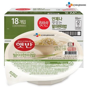 햇반 발아현미밥, 210g, 36개