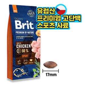 브릿 프리미엄 독 스포츠, 15kg, 닭, 1개