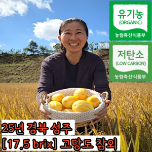 [유황농법] 명품 유기농 친환경 고당도 꿀 성주 참외 선물용, 1개, 2kg