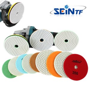 세인티에프 (고품질) 세라믹 연마패드 125mm 다이아몬드 대리석 타일 폴리싱 광택 샌딩, 1개, 선택03. 125mm #200