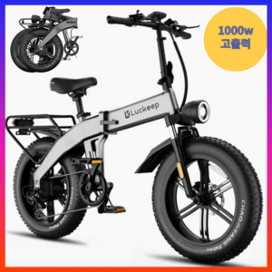 Luckeep미국 접의식 전기자전거 mtb 성인용 배달용 PAS 고출력1000W X1, 그레이-1000w, 알루미늄