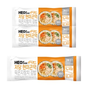 허닭FIT 저당 현미곤약 묵은지참치 김밥, 3개, 220g