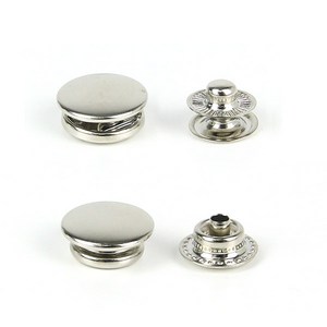 Jstading (10쌍) 니켈 민자 스냅단추 10-20mm, 10개, 스프링스냅 15mm