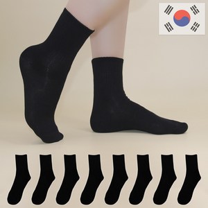 비바슈슈 남성용 쫀쫀하고 목이 긴 무지 중목 양말 8켤례 (250~270mm)