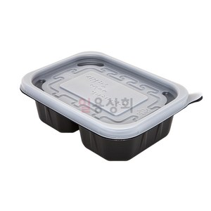 [ILYONG] 사각 죽용기 JH 1310 소 3칸 300ml 150세트 검정, 150개, 1세트