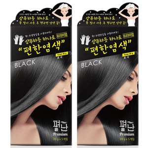 새롬코스메틱 샴푸하듯 하나로 프리미엄 편안한 염색제 30g, 검정, 10개