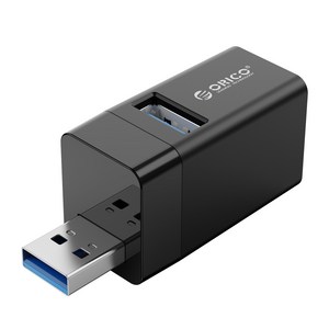 오리코 3 포트 다중 포트 USB 분배기 어댑터 자동차 USB 허브 2.0 3.0, 블랙, 1개