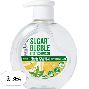 슈가버블 친환경 주방세제 레몬버베나, 470ml, 3개