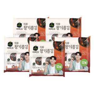 고소한 CJ 명가직화 참기름김 4.5g x 12 x 5, 60개