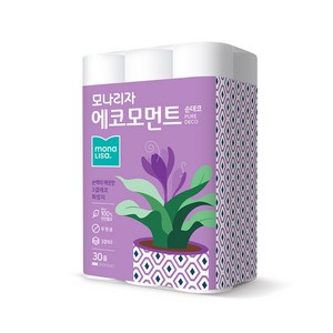 모나리자 천연펄프 3겹 에코모먼트 순데코 화장지 27m, 30개입, 1개