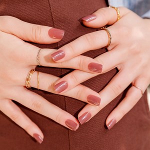 뮤즈마크 리유저블 네일팁 레귤러 스퀘어, 시나몬 브라운, 1개