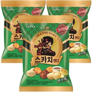 롯데웰푸드 스카치 캔디 세가지맛, 3개, 157g