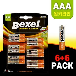 f벡셀 프리미엄 알카라인 건전지(AAA12알)LR03 배터리, 1개, 1개입