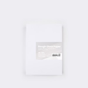 PapePhant 하이퀄리티 용지 많이 두꺼운 러프그로스지 (Rough Gloss pape), 화이트 310g A5 50매