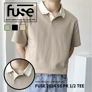 FUSE ITEMS 남자 포인트 카라 반팔 피케 티 남친 학생 룩