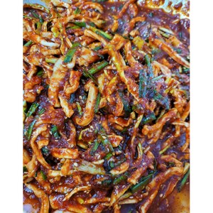 전라도 엄니손맛! 매콤(실비)수제무말랭이무침 500g 국내산 청양고춧가루 사용 (매콤달콤 오도독 밥도둑), 1개