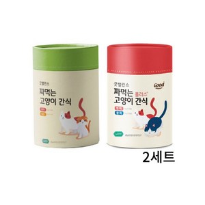 굿 밸런스 고양이 짜먹는 간식 참치 치킨 60P 2세트, 치킨 연어 60p 1개+연어 참치 60p 1개