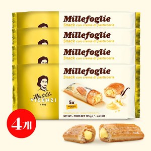 비첸지 미니스낵 패스트리크림 이탈리아 과자, 4개, 125g