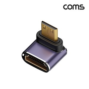 [JA209] Coms HDMI to Mini HDMI 변환 젠더 2.1 8K@60Hz UHD 연장 MF 미니HDMI 상향꺾임, 상세페이지 참조