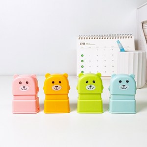 [요즘디자인] 주문제작 의류겸용 곰돌이 스탬프, 노랑/의류검정, K01